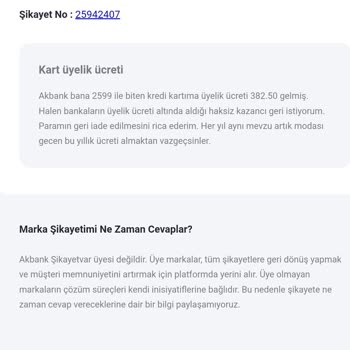Akbank Kart Üyelik Ücreti