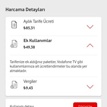Vodafone Ek Paket Ücretlendirilmesi