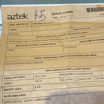 JBL Kulaklık Arızalı Ürüne Sorun Görülmedi Demiş