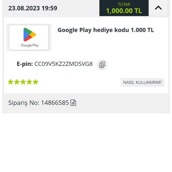 Perdigital Sorumsuzluğu Google Play Hediye Kodu Hatalı!