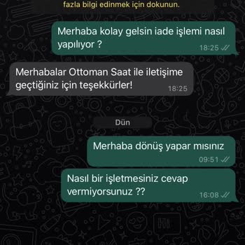 Ottoman Saat (Instagram) Ürün İadesi Olmayan Muhatap Bulanmayan Sayfa