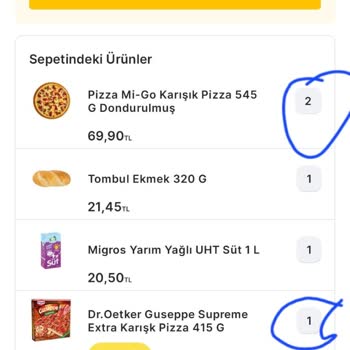 Eskişehir Migros Sanal Market (Migros Hemen) Eksik Ürün Mağduriyeti