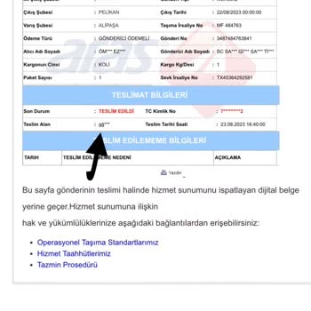 Aras Kargo Teslim Edilmeyen Kargoya Teslim Edildi Mesajı