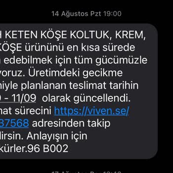 Vivense Koltuk Teslimat Tarihinde Gelmiyor