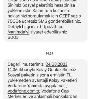 Vodafone Sınırsız İletişim Pass Yüklenmedi