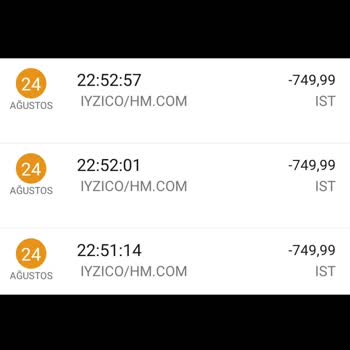 H&M Rm1 Hatası Sipariş Olmamasına Rağmen Bankadan Para Çekilmiş.