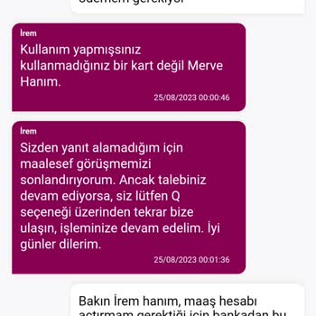QNB Onay Almadan Kart Aidatı Kesiyor. Temsilci Yanlış Bilgi Veriyor.