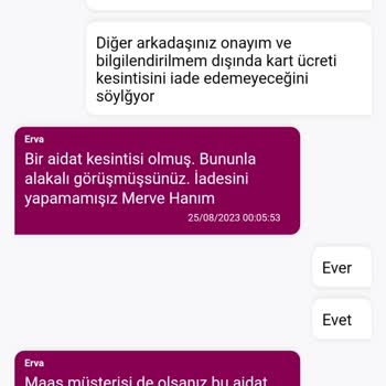 QNB Onay Almadan Kart Aidatı Kesiyor. Temsilci Yanlış Bilgi Veriyor.