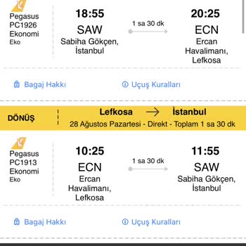 Pegasus Bilet İptali Bileti 1 Hafta Önceye Çekme Problemi!