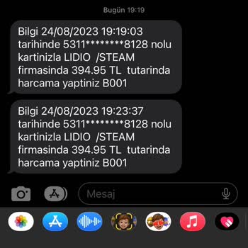 Lidio Ödeme Hizmetleri 5 Kere 395 TL Kredi Kartımdan Haberim Olmadan Çekim Yapmış