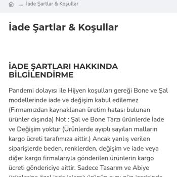 Moda Senem İade Sorunu