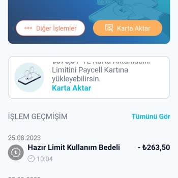 Paycell Hesabıma Parayı Aktarmadı