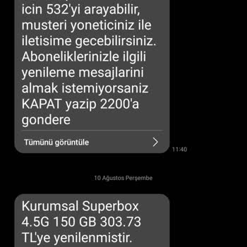Turkcell Firmasından Gelen Spam Mesajlar