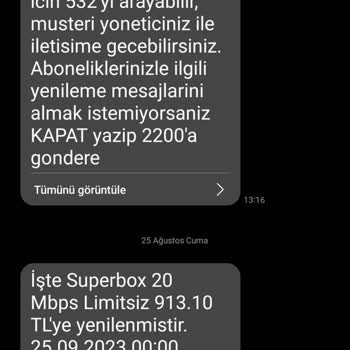 Turkcell Firmasından Gelen Spam Mesajlar