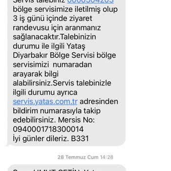 Yataş Enza Home Servis Göndermeme Sorunu