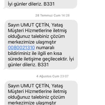 Yataş Enza Home Servis Göndermeme Sorunu