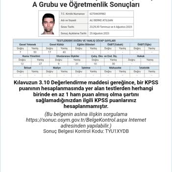 ÖSYM Sınav Puanım Hesaplanması