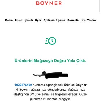 Boyner Ürünümü Kaybetti Yenisini Yollamıyor Bilgi Vermiyor