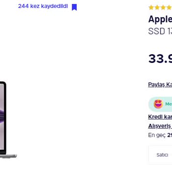 Teknosa M2 Macbook Air 16 GB Yüksek Fiyat Değişimi