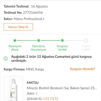 MNG Kargo Trendyol'dan Alışveriş Yaptım Ama Ürünüm Kayboldu Ve Geri Dönüş Yapılmadı