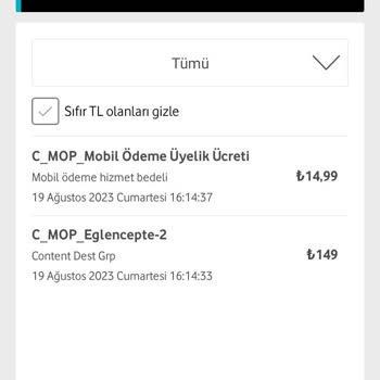 Eğlen Cepte Vodafone Faturalı Hattında Yanlış Faturalandırma