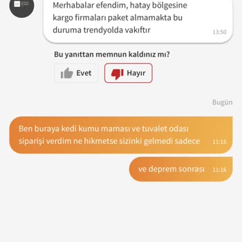 Trendyol Gelmeyen Sipariş Deprem Bölgesi