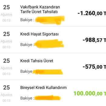 VakıfBank İhtiyaç Kredisi Kazandıran Tarife Ücret Tahsilatı