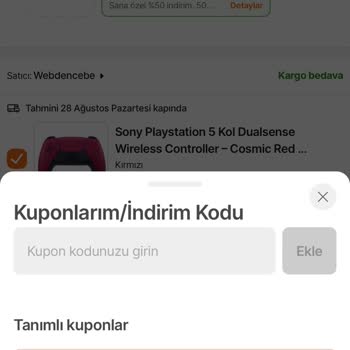 Hepsiburada Mağazasında Kupon Kullanamama