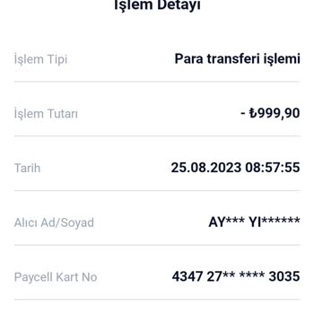 Paycell Transfer Olmadı Bekliyorum