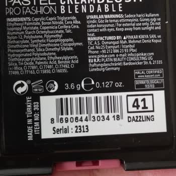 Pastel Kozmetik Pro Fashion Cream Blush Allık Hiçbir Renk Yok Sadece Sim Veriyor!