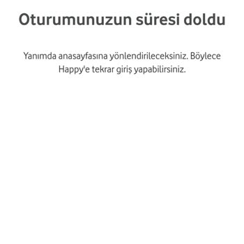 Vodafone Oturum Sonlandı Uyarısı