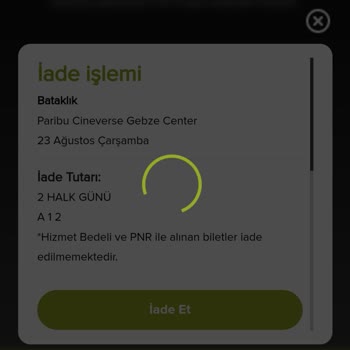 Paribu Cineverse Bilet İadesi Param İade Olmadı