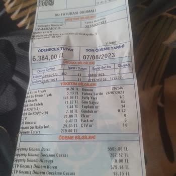 İSKİ Su Faturası Bedeli