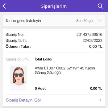 N11 Bilgim Olmadan Siparişin İptal Edilmesi