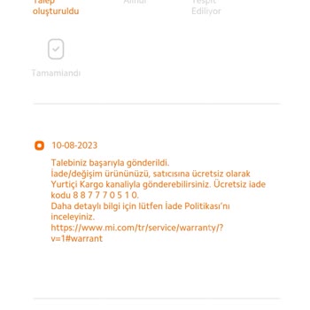 Xiaomi Mi.com Ürün İade Sıkıntısı