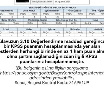 ÖSYM 3.10 Değerlendirme Maddesi