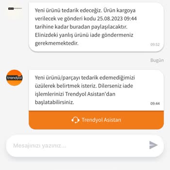 Trendyol Yanlış Ürün Ve Teslim Edilmeyen Ürün