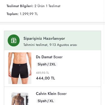 Boyner Deforme Olmuş Ve Eksik Ürün Siparişi!