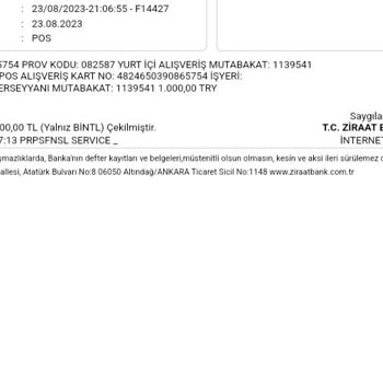 Ziraat Bankası Hesabımdan Para Çekilmiş