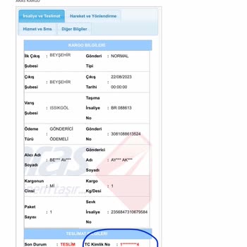 Gebze Issıkgöl Aras Kargo Teslim Edildi SMS'i Atması, Teslim Etmemesi