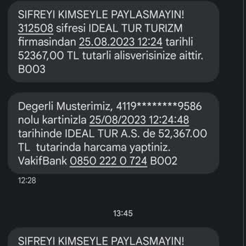 Otelfiyat.com (İdeal Tur) Ek Ödeme Talebi