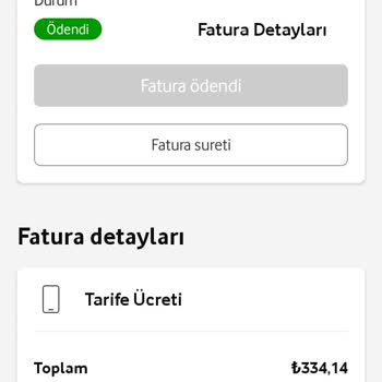 Vodafone Fatura Ödeme Ve İade Tutarı Ve Güncel Tutar
