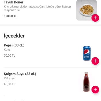 Yemek Sepeti İçecek Fiyatları