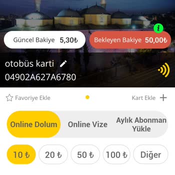 BURULAŞ Otobüs Kartına Online Dolum Olmaması