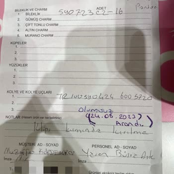 Pandora Mücevher Ürünüm Değişim Yapılmadı