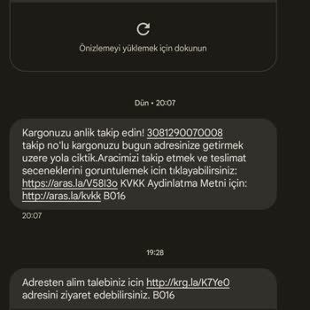 Siparişe Sahip Çıkmayan Aras Kargo