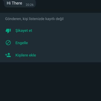 WhatsApp Yabancı Numaradan Mesaj