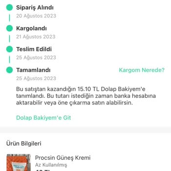 Dolap Uygulaması 50 ML Krem İçin Haksız Yere Kargo Ücreti Kesintisi