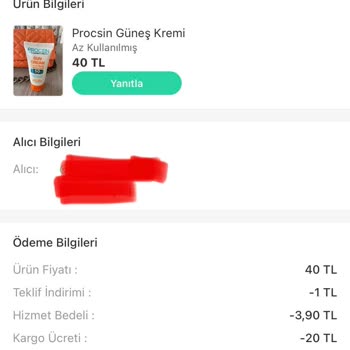 Dolap Uygulaması 50 ML Krem İçin Haksız Yere Kargo Ücreti Kesintisi