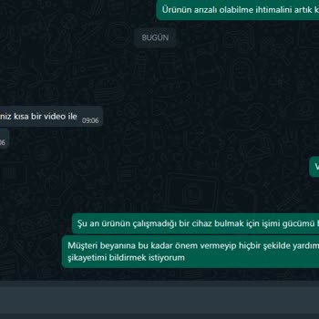 Sanal İletişim Teknoloji Arızalı Ürün İade Ve Canlı Destek Şikayeti